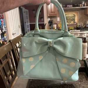 Betsey Johnson mint green bag and no name wallet. Excellent condition.